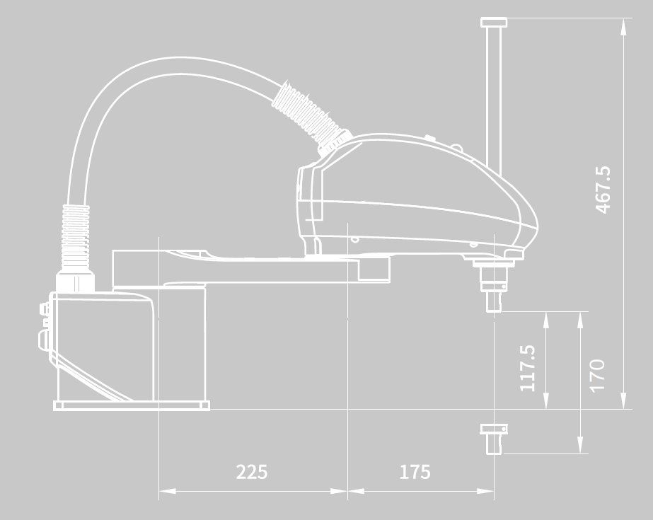 Disegno quotato del robot SCARA EVS3-400