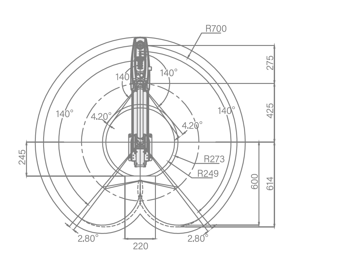 Robot EVS6-700H Motion Range Drawing