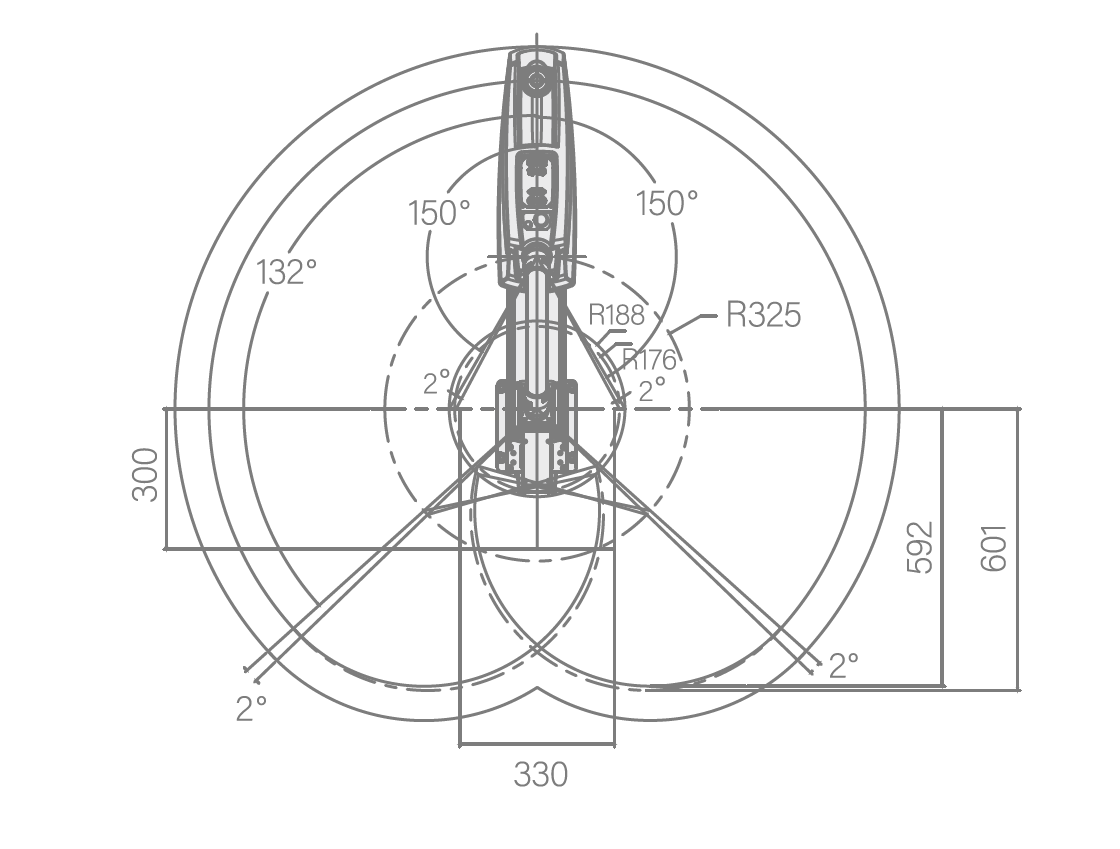 Dibujo acotado del robot EVS10-700H