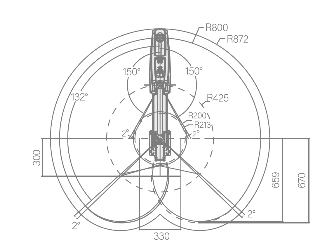 Dessin dimensionnel du robot SCARA EVS10-800H