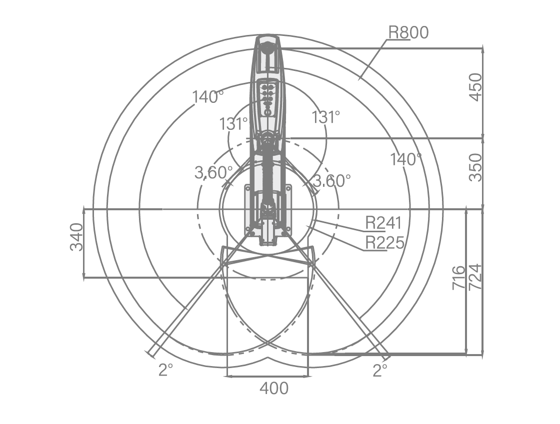 EVS20-800H Motion Range Drawing