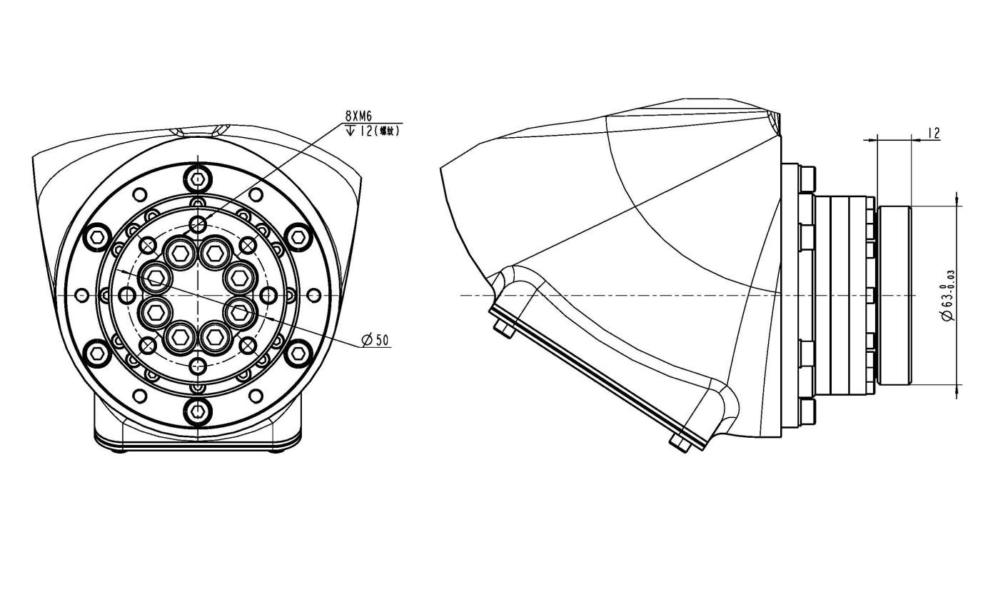 QJAR 6 kg charge utile 2700 mm atteignant la distance peinture robot fin installation dessin dimensionnel