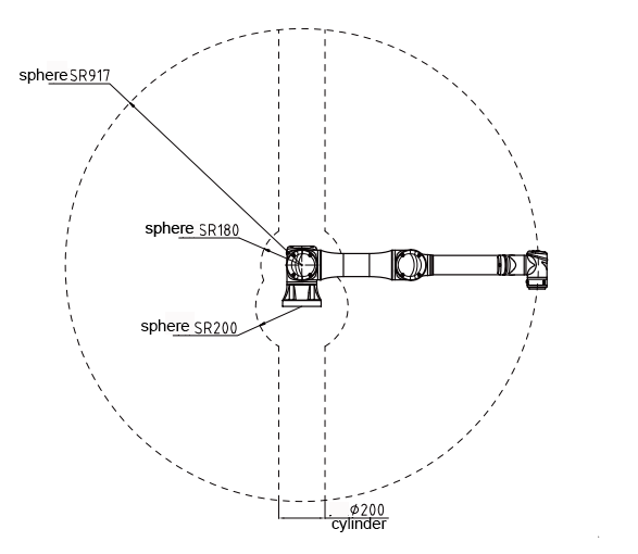 6 Axis ერთობლივი რობოტის Arm Motion Range