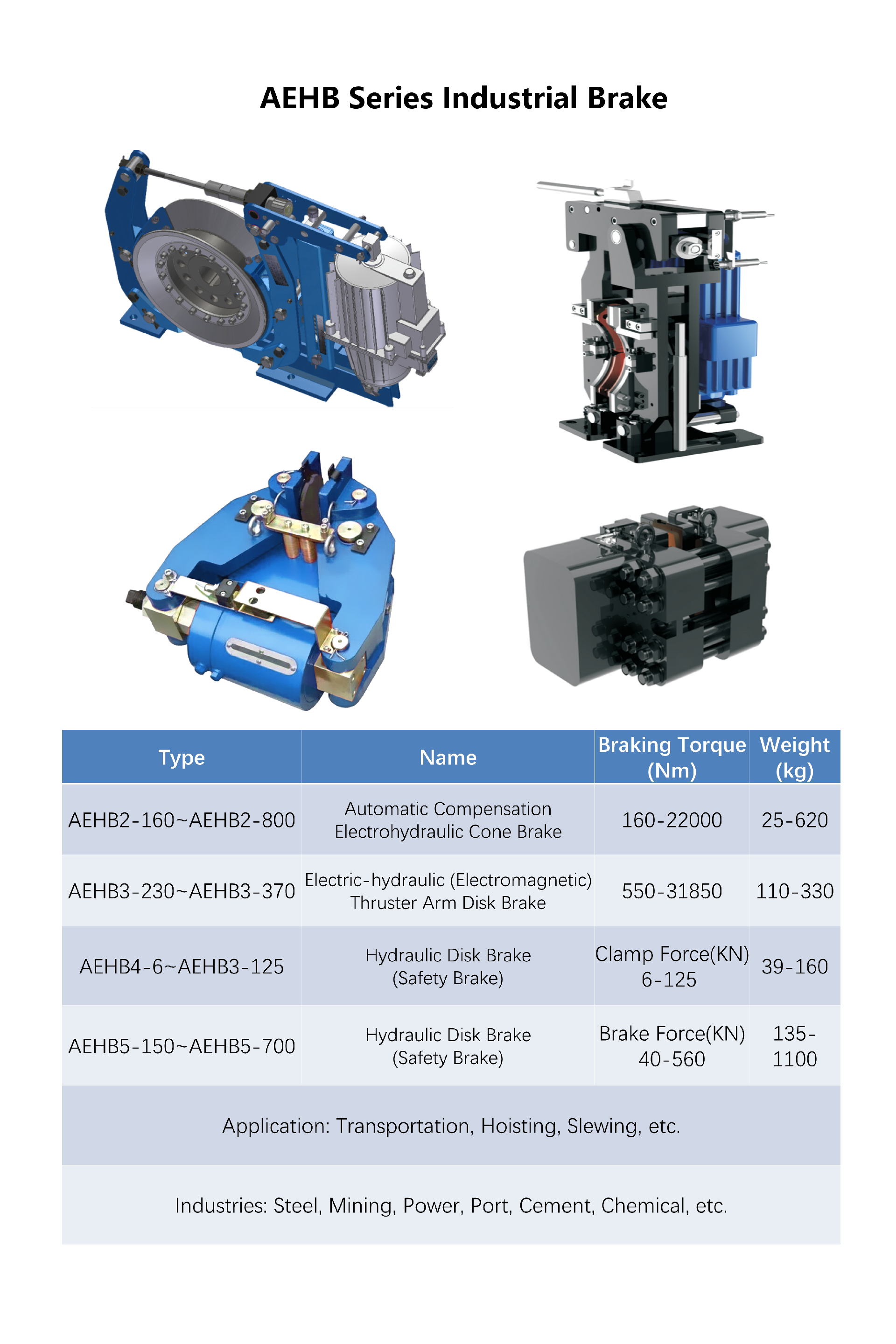 AEHB Series Industrial Brake Parameter