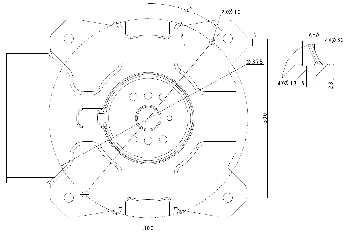 QJRH4-1A welding robot base mounting dimension drawing