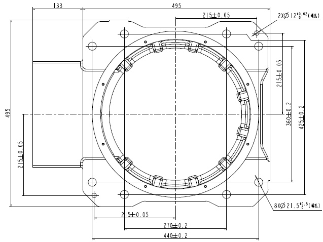 QJR50-1 6 axis robot base mounting dimension drawing