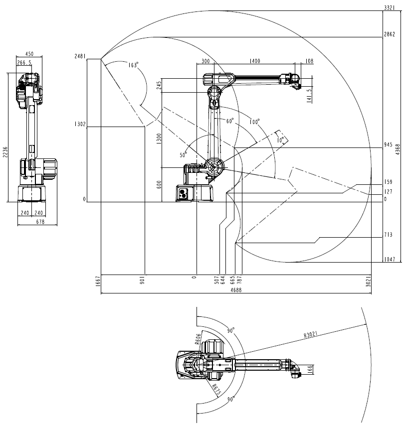 QJRP6-2 robotic arm dimension and motion range