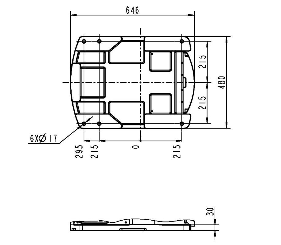 QJRP6-2 robotic arm base mounting dimension drawing